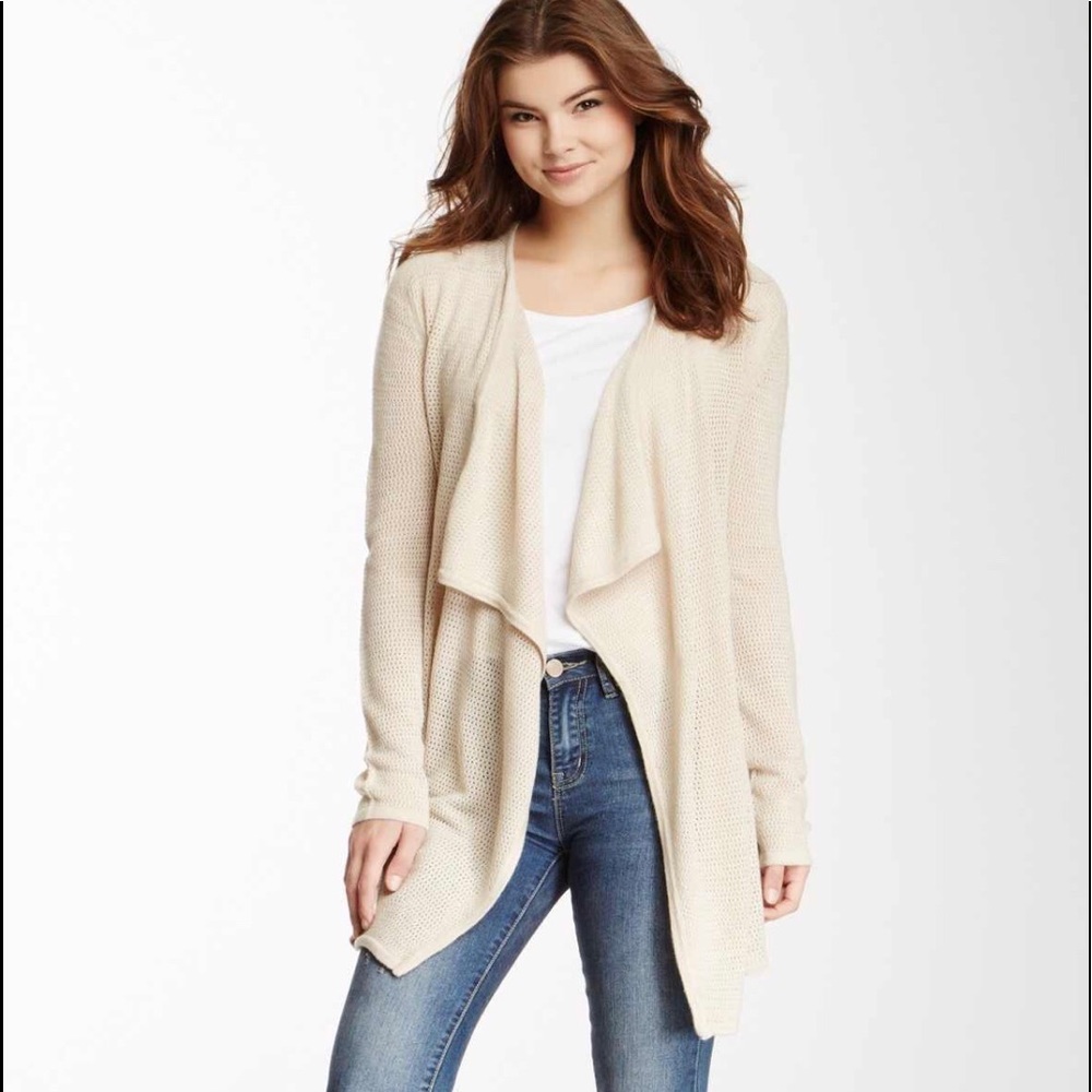 Sweet Romeo Draped Front Knit Cardigan